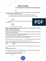 Gravitation Formula Sheet