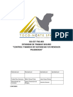 EST-TNS-003 Estándar de Trabajo Seguro Control y Manejo de Sustancias Y-O Residuos Peligrosos