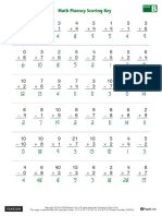 Math - Fluency - SCORING KEY - Form B