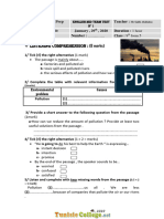 Devoir de Contrôle N°2 Collège Pilote - Anglais - 9ème (2019-2020) MR Sahbi Abdelafou