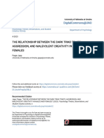 The Relationship Between The Dark Triad Traits Aggression and M