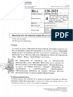 DISPOSICIÓN SUPERIOR SOBRE ELEVACIÓN DE ACTUADOS. 8 ENE 2024. REA 128-2023. CF. N.° 805-2023. 13p