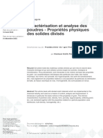 Caractérisation Et Analyse Des Poudres - Propriétés Physiques Des Solides Divisés