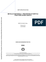 Metallic Materials - Prevention of Brittle Fracture in New Assets