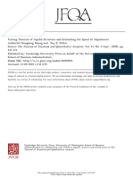 Testing Theories of Capital Structure and Estimating The Speed of Adjust