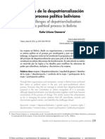 Desafios de La Despatriarcalización en Bolivia