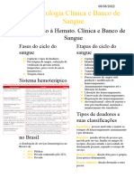 Introdução À Hematologia Clínica e Banco de Sangue