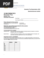 2022 Year 10 Mathematics Semester 2 Exam CALC-ASSUMED (SOLUTIONS)