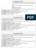 Les Catastrophes Naturelles - Texte Présentation Définition