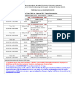 Time Table For Summer 2023 Theory Examination