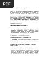 Contrato de Transporte Aéreo de Pasajeros y Equipaje