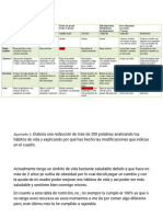 Tabla Semanal Nutrición