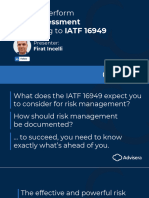 How To Perform Risk Assessment According To IATF 16949 Webinar Presentation Deck