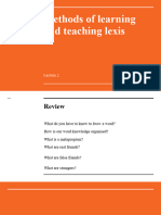 Methods of Learning and Teaching Lexis 2