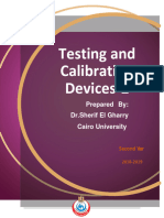 Testing and Calibration Devices-2: Prepared By: DR - Sherif El Gharry Cairo University