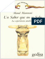 Un Saber Que No Se Sabe La Experiencia Analitica Maud Mannoni 2 PDF Free