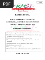 Soal Penyisihan Kmsi 2023 B.inggris Level 1 (Type B)