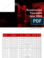 Examination Timetable June 2023