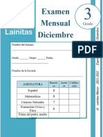 3er Grado - Examen Mensual Diciembre (2021-2022)