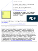 Psychoanalytic View of The Rorschach Comprehensive System