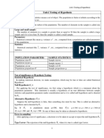 Unit-I Testing of Hypothesis: X, Variance