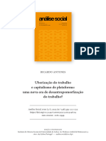 Uberização Do Trabalho e Capitalismo de Plataforma