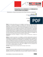 O Conhecimento Pedagógico Do Conteúdo E A Formação de Professores em Química