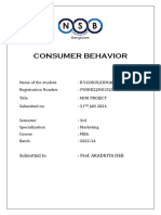 Consumer Behavior: Submitted To: Prof. Aradhita Deb