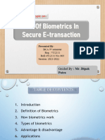 Biometrics in Secure E-Transaction