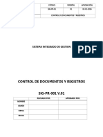 SIG-PR-001 Control de Documentos y Registros