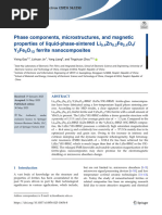 Phase Components, Microstructures, and Magnetic Properties of Liquid-Phase-Sintered Li ZN Fe O / Y Fe O Ferrite Nanocomposites