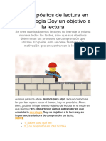 Los Propósitos de Lectura en La Estrategia Doy Un Objetivo A La Lectura