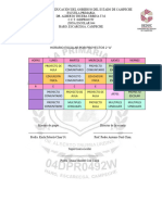 Horario Escolar Por Proyectos 2a