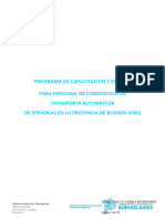 Programa de Capacitación y Examen para Personal de Conduccion de Transporte Automotor de Personas en La Provincia de Buenos Aires