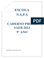 Caderno Prova SAEB 9º Ano 2023