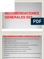 Recomendaciones Generales SST