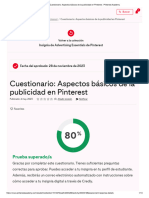 Cuestionario - Aspectos Básicos de La Publicidad en Pinterest - Pinterest Academy