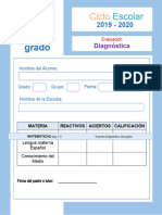 Examen Diagnostico Segundo Grado 2020-2021