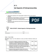 UNIT 7 - Global Aspects of Entrepreneurship 1