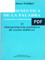 Hermenéutica de La Palabra 3 Interpretación Teologica de Textos