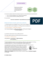 Estequiometria. Calculos de Moles, Atomos y Moléculas.