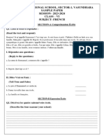 French Term 2 Grade 6 QP (Sample)