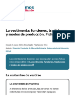 La Vestimenta - Funciones, Tradiciones y Modos de Producción. Fichas - Continuemos Estudiando