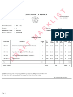 Draft Marklist: University of Kerala