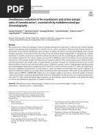 Simultaneous Evaluation of The Enantiomeric and Carbon Isotopic Ratios of Cannabis Sativa L. Essential Oils by Multidimensional Gas Chromatography