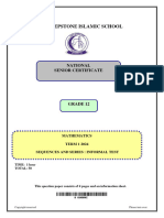 GR12 Psis Maths Sequences and Series Informal Test 2023