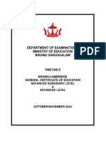 Timetable As A Level Octnov 2023 - Final3