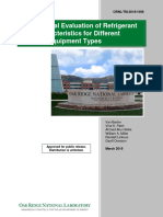 Experimental Evaluation of Refrigerant