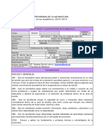 Programa de La Asignatura Curso Académico: 2014/2015: Código Denominación Titulaciones Centro Semestre Módulo Materia