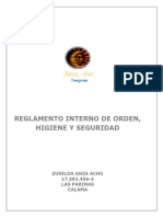 Reglamento Interno de Orden Higiene y Seguridad